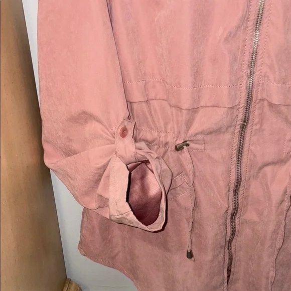 Maurices Pink Utility Jacket with Hood and Drawstring Waist - Picture 4 of 5